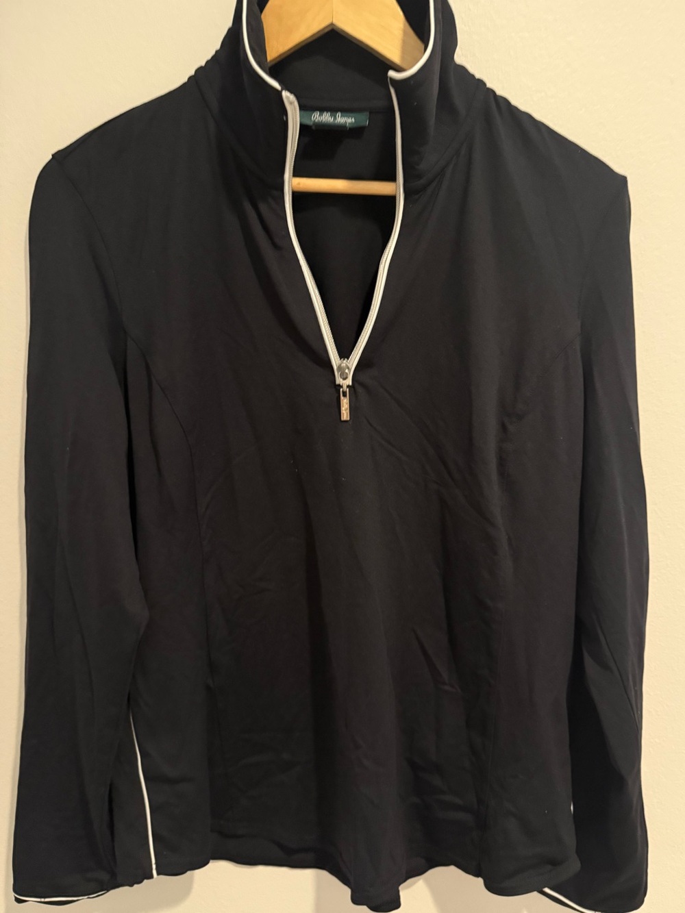 Bobby Jones Women’s Black Quarter Zip Performance Golf Pullover Top Large